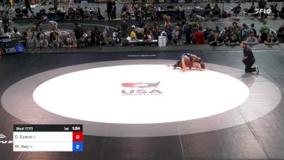 120 lbs Cons 32 #1 - Garrett Evans, Iowa vs Maximus Hay, Wisconsin