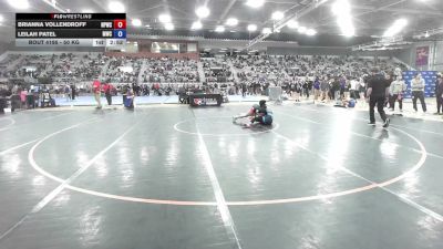 50 kg Cons. Sub-rd Of 32 - Brianna Vollendroff, Nebraska Panhandle Wrestling Club vs Leilah Patel, Menlo Wrestling Club