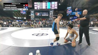 138 lbs Cons. Rd Of 16 - Stephen Myers, West Virginia vs Braden Johnson, Wisconsin