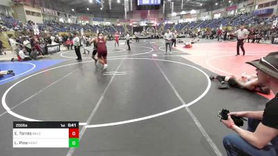 200 lbs Consi Of 4 - Eric Torres, Bald Eagle Wrestling vs Lucas Pino, Monte Vista Middle School