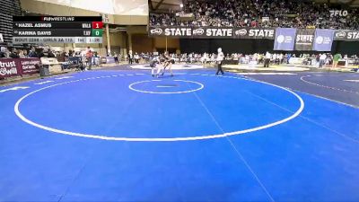 Girls 3A 115 lbs Champ. Round 2 - Karina Davis, Thomas Jefferson (Girls) vs Hazel Asmus, Walla Walla (Girls)