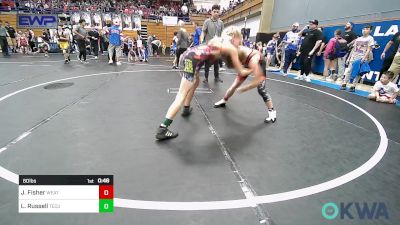 80 lbs Rr Rnd 1 - Jakoda Fisher, Weatherford Youth Wrestling vs Lathan Russell, Tecumseh Youth Wrestling