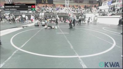80-85 lbs Consolation - Amberlynn West, Midwest City Bombers Youth Wrestling Club vs Cade Surrell, D3 Wrestling Cluib