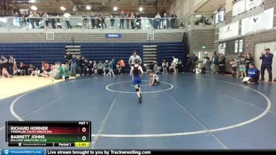 54/58 Champ. Round 1 - Richard Horner, Timberline Youth Wrestling vs Barrett Johns, Bulldog Wrestling Club