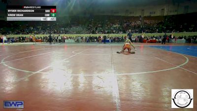 80 lbs Consi Of 8 #1 - Ryder Richardson, Sand Springs Jr High vs Krew Dean, Coweta