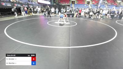 120 lbs Cons 64 #2 - Dustin John Snider, CO vs Andrew Bonita, NJ