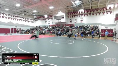 100 lbs Quarterfinal - Hudson Cossette, Lakeside (Nine Mile) vs Clay Fouts, Deer Park