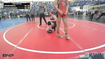 170 lbs Semifinal - Hayden Justice, Tahlequah Wrestling Club vs Carter Robinson, Pawnee Wrestling Club