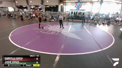 110 lbs Round 1 - Gabryella Garcia, Alamo City Wrestling Club vs Jahnie Vargas, El Paso Wildcats Wrestling Club