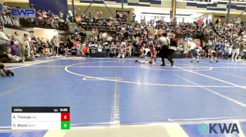 55 lbs Consi Of 8 #1 - Ayden Thomas, OKC Saints Wrestling vs Oakley Blood, Watonga Blaine County Grapplers