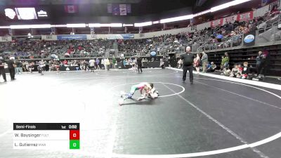 52 lbs Semifinal - Wyatt Baysinger, Fulton Hornets vs Lincoln Gutierrez, Moen Wrestling Academy