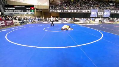 Boys 1A 144 lbs Cons. Round 3 - JJ Herrera, Cashmere vs Brayden Storedahl, Kalama
