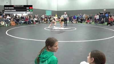 JV-46 lbs Round 1 - Jolie Seidel, Vinton-Shellsburg vs Haydyn Heims, Center Point-Urbana