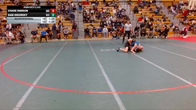 133 lbs Quarterfinal - Sam Sikorsky, Harper CC vs Chase Hanson, Southwest State