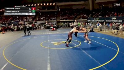 D 3 132 lbs Cons. Round 5 - Matthew Smith, De La Salle vs Wyatt Bostick, John Curtis Christian