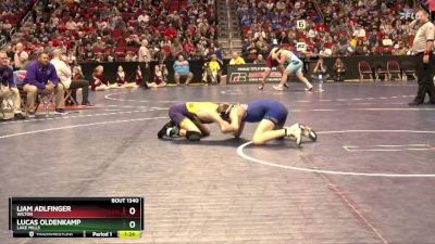 1A-106 lbs Quarterfinal - Liam Adlfinger, Wilton vs Lucas Oldenkamp, Lake Mills