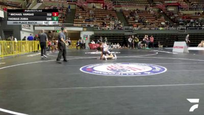 Schoolboys - 132 lbs 3rd Place Match - Michael Vargas, Team Coalinga vs Thomas Zubia, The GR818ERS Wrestling Club