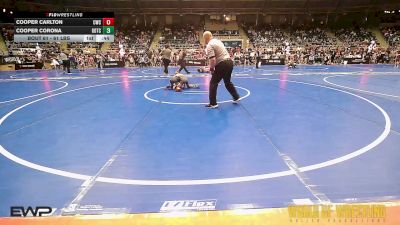61 lbs Consi Of 32 #2 - Cooper Carlton, Cowboy Wrestling Club vs Cooper Corona, Team Gotcha