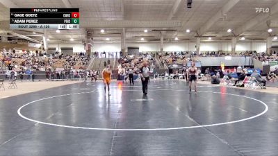 A 126 lbs Cons. Round 2 - Gage Goetz, Creek Wood High School vs Adam Perez, Pigeon Forge High School