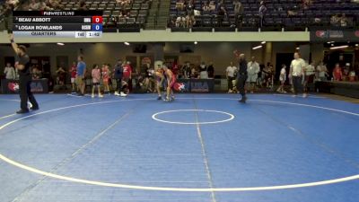96 lbs Quarters - Beau Abbott, Roundtree Wrestling Academy vs Logan Rowlands, Ohio Crazy Goats Wrestling