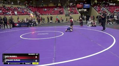 67 lbs 1st Place Match - Tate Russell, TX vs Cipriano Duran, CO