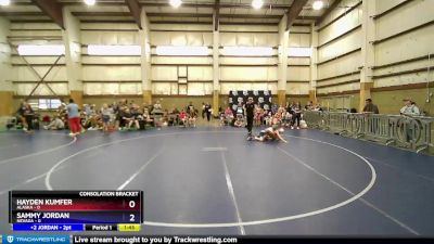 75 lbs Cross Bracket (8 Team) - Hayden Kumfer, Alaska vs SAMMY JORDAN, Nevada