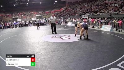 142 lbs Round Of 16 - Ariana Ramos, Golden West vs Infiniti Borges, Frontier