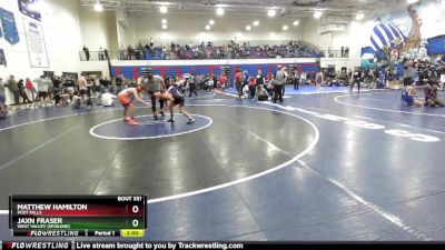 113 lbs Quarterfinal - Jaxn Fraser, West Valley (Spokane) vs Matthew Hamilton, Post Falls