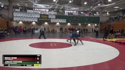 220 lbs Cons. Round 7 - Jordan Nodarse, Rancho Bernardo vs Brian Ware, San Marcos