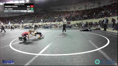 58 lbs Quarterfinal - Kamden Peters, Harrah Little League Wrestling vs Kol Burd, Weatherford Youth Wrestling