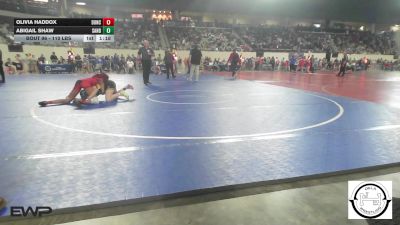 110 lbs Round Of 16 - Olivia Haddox, Duncan Lady Demons vs Abigail Shaw, Sand Springs Jr High