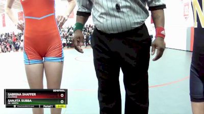 105 lbs Semifinal - Sabrina Shaffer, Alliance vs Sanjita Subba, Ak. North