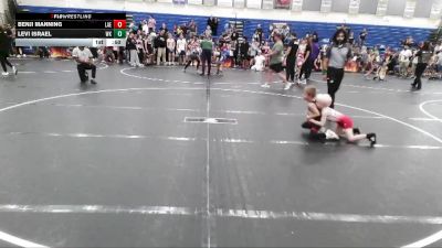 45 lbs Quarterfinal - Levi Israel, White Knoll vs Benji Manning, L A Elite