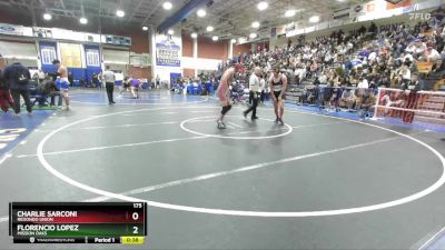 175 lbs Cons. Round 2 - Florencio Lopez, Mission Oaks vs Charlie Sarconi, Redondo Union