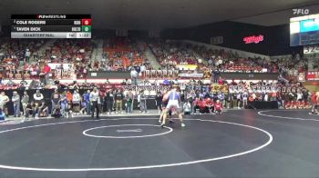 215 lbs Quarterfinal - Taven Dick, Holton Hs vs Cole Rogers, Rose Hill
