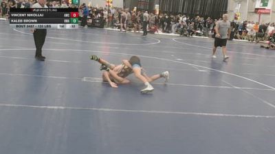 120 lbs Cons. Sub-quarters - Vincent Nikollaj, Alpha Wrestling Club vs Kaleb Brown, Hawkeye Wrestling Academy