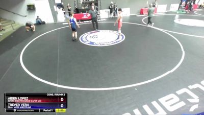 130 lbs Cons. Round 2 - Aiden Lopez, South San Francisco Gator WC vs Trever Vera, Team Viper Wrestling