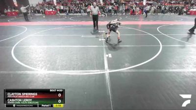 60 lbs Quarterfinal - Cashton LeRoy, Winneconne Youth Wrestling vs Clayton Spierings, Mollitium Wrestling Club