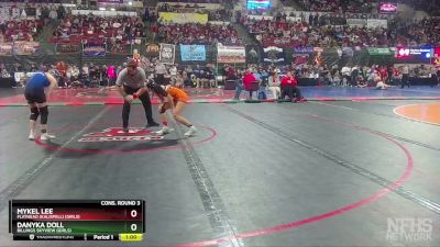 G - 100 lbs Cons. Round 3 - Mykel Lee, Flathead (Kalispell) (Girls) vs Danyka Doll, Billings Skyview (Girls)