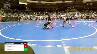 100 lbs Quarterfinal - Ryatt Rodden, Harrah Little League Wrestling vs Dylan Saba, Pikes Peak Warriors