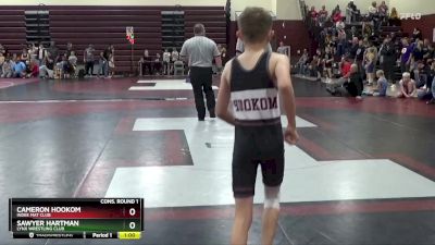 J-12 lbs Cons. Round 1 - Sawyer Hartman, Lynx Wrestling Club vs Cameron Hookom, Indee Mat Club