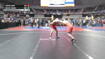 7A 157 lbs 3rd Place Match - Austin Owen, Thompson HS vs Brady Coggin, Oak Mountain