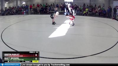 30 lbs Round 3 - Griffin Rawley, Powerhouse Wrestling Club vs Rhett Brondel, Central City Junior Wrestling