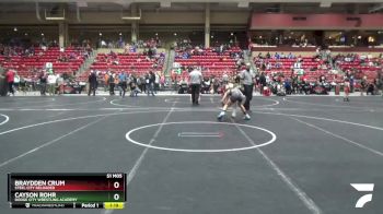 115 lbs Cons. Semi - Cayson Rohr, Dodge City Wrestling Academy vs Braydden Crum, Steel City Reloaded