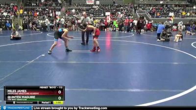 112 lbs 2nd Place Match - Miles James, Siouxland Wrestling Academy vs Quinten Maguire, The Best Wrestler