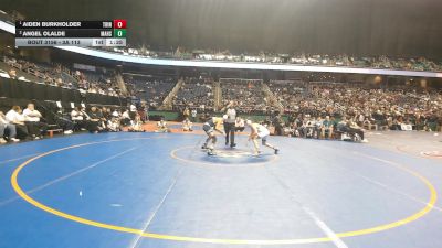 3A 113 lbs 1st Place Match - Aiden Burkholder, Trinity High School vs Angel Olalde, Mount Airy High School