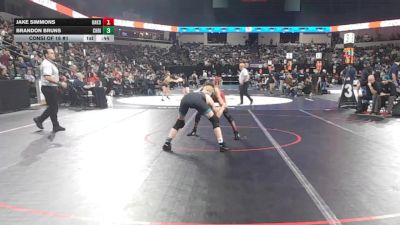 126 lbs Consi Of 16 #1 - Jake Simmons, Oakdale (SJ) vs Brandon Bruns, Christopher (CC)