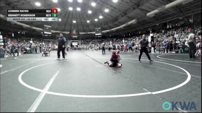 55 lbs Consi Of 32 #2 - Conner Hayes, Weatherford Youth Wrestling vs Bennett Roberson, Watonga Youth Wrestling