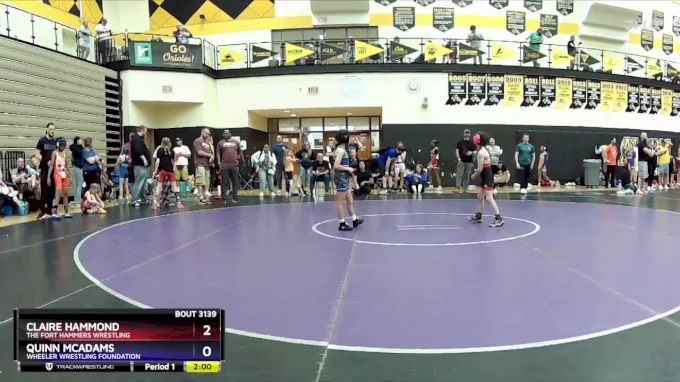 62 lbs Round 3 - Claire Hammond, The Fort Hammers Wrestling vs Quinn ...