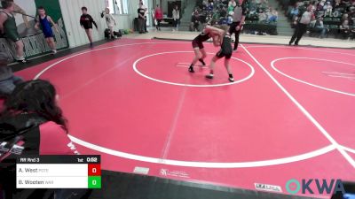 70-74 lbs Rr Rnd 3 - Autumn West, Poteau Youth Wrestling Academy vs Brinlee Wooten, Warner Eagles Youth Wrestling